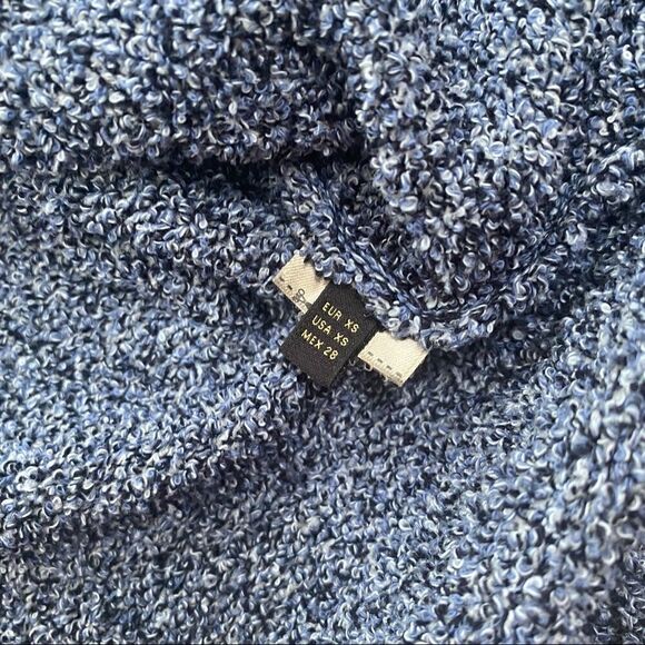 Massimo Dutti Textured Knit Long Sleeve Crew Neck Sweater Blue Women’s XS - Picture 3 of 10